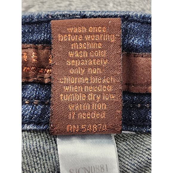 The Limited Mid Rise Flare Leg Denim Jean Size 8S SHORT Blue Stretch Bootcut Y2K - Picture 9 of 16